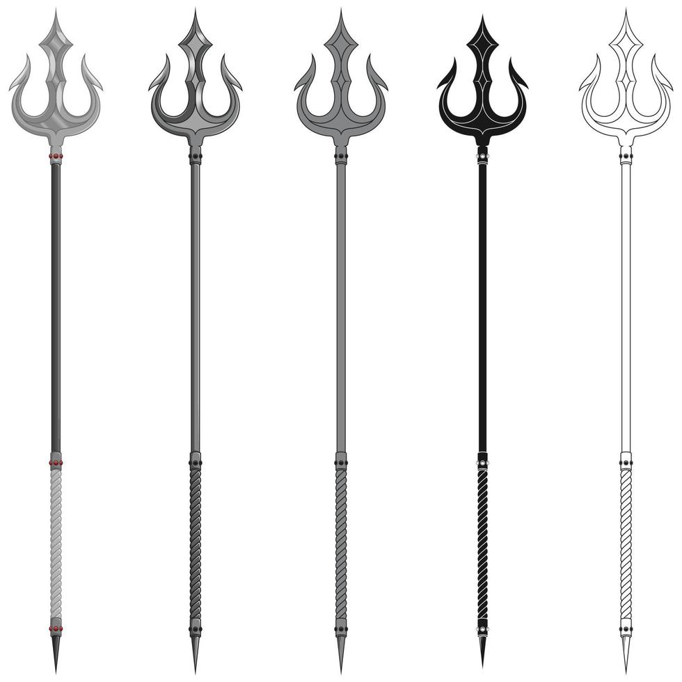 Poseidon trident vector design