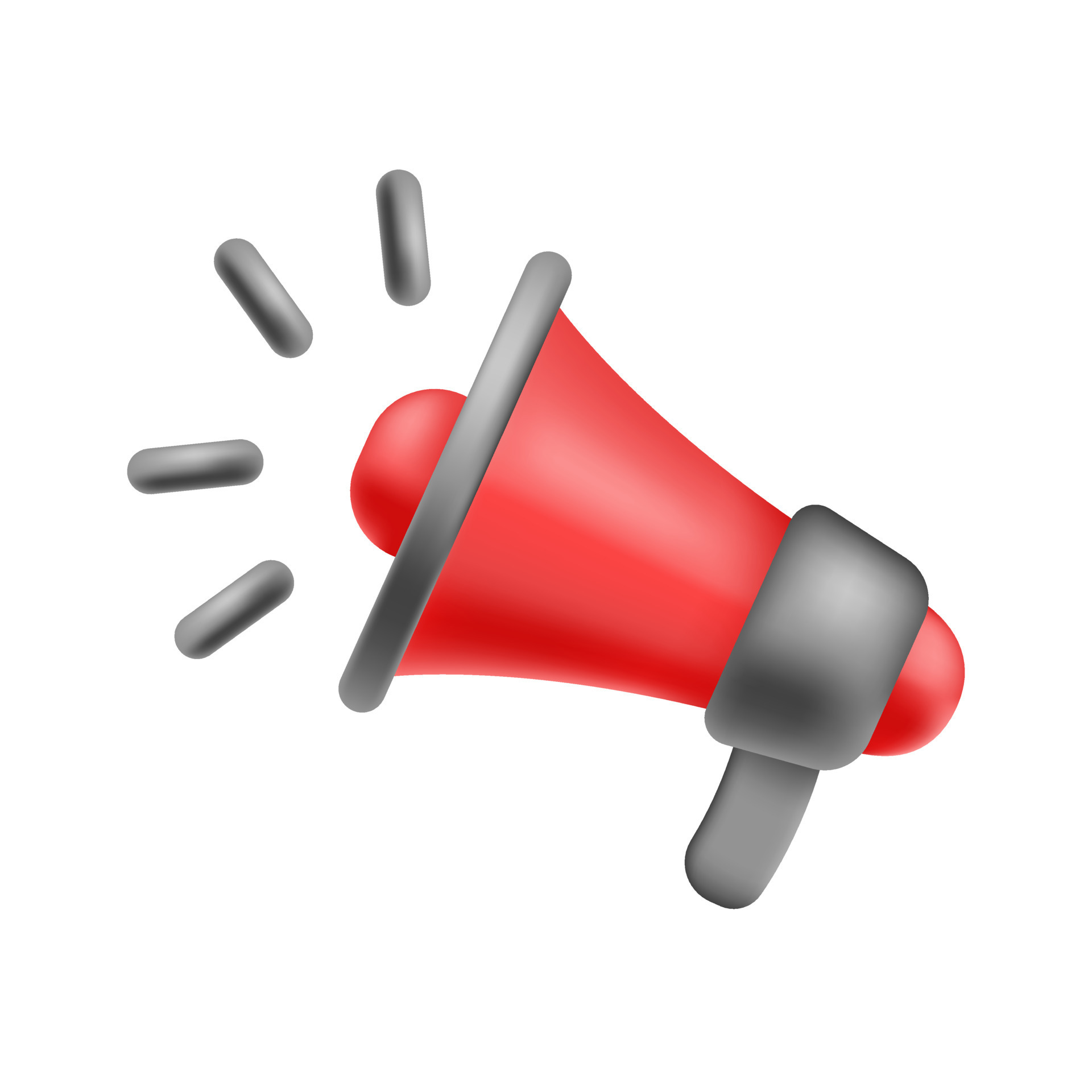 Megaphone 3D isolated on white background. Vector stock illustration