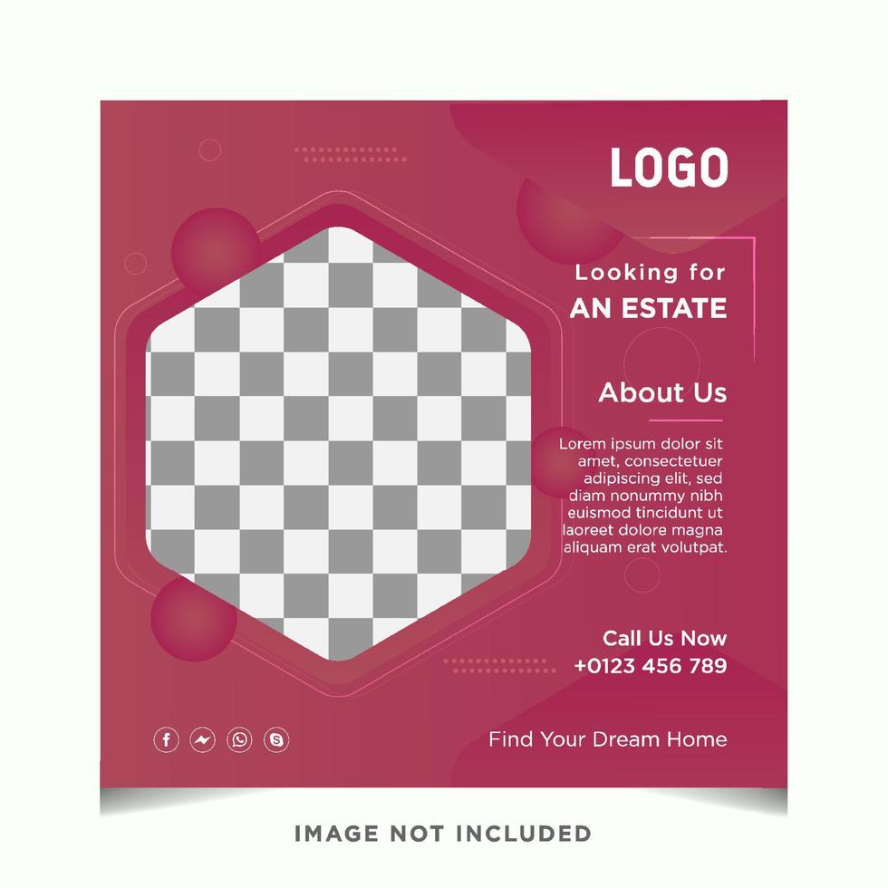 Social media banner template vector