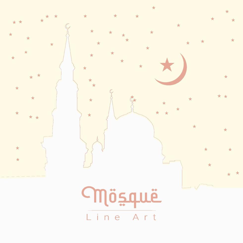 Mosque line art vector