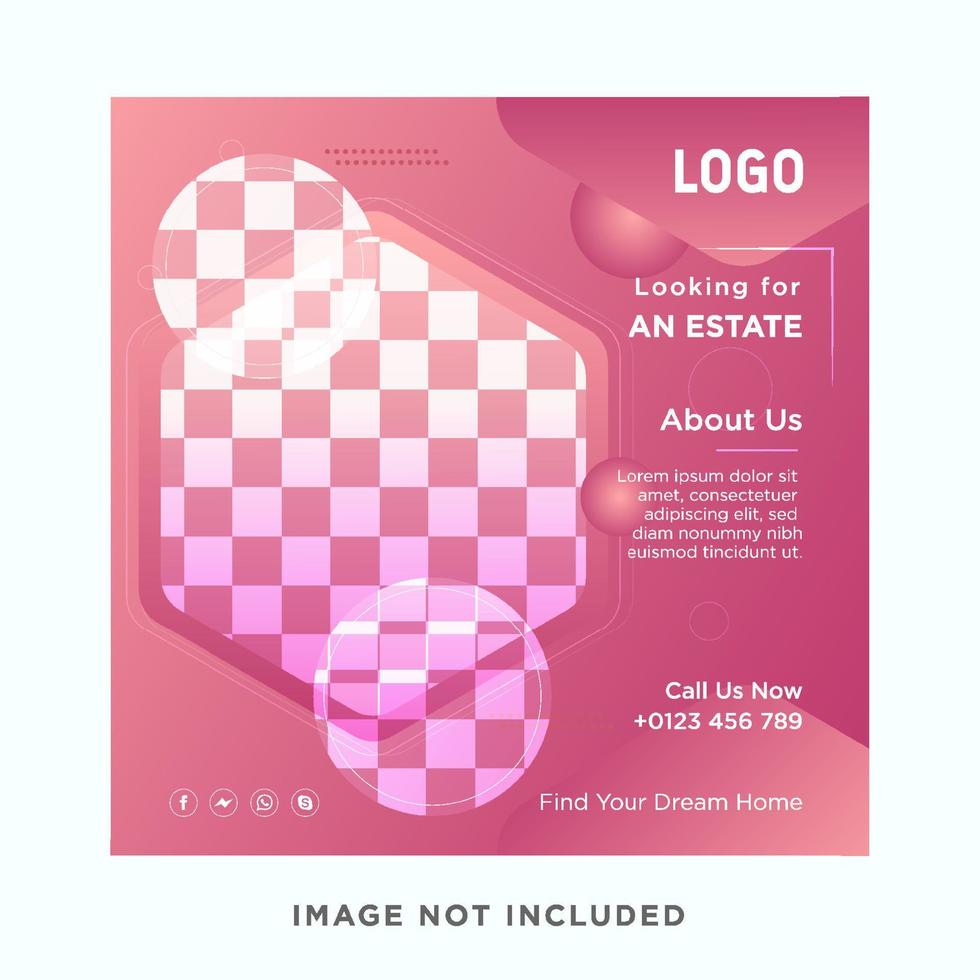 Social media banner template vector