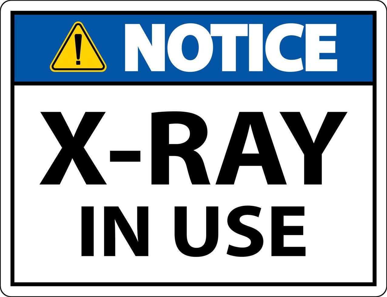 Observe el signo de rayos X en uso sobre fondo blanco. vector