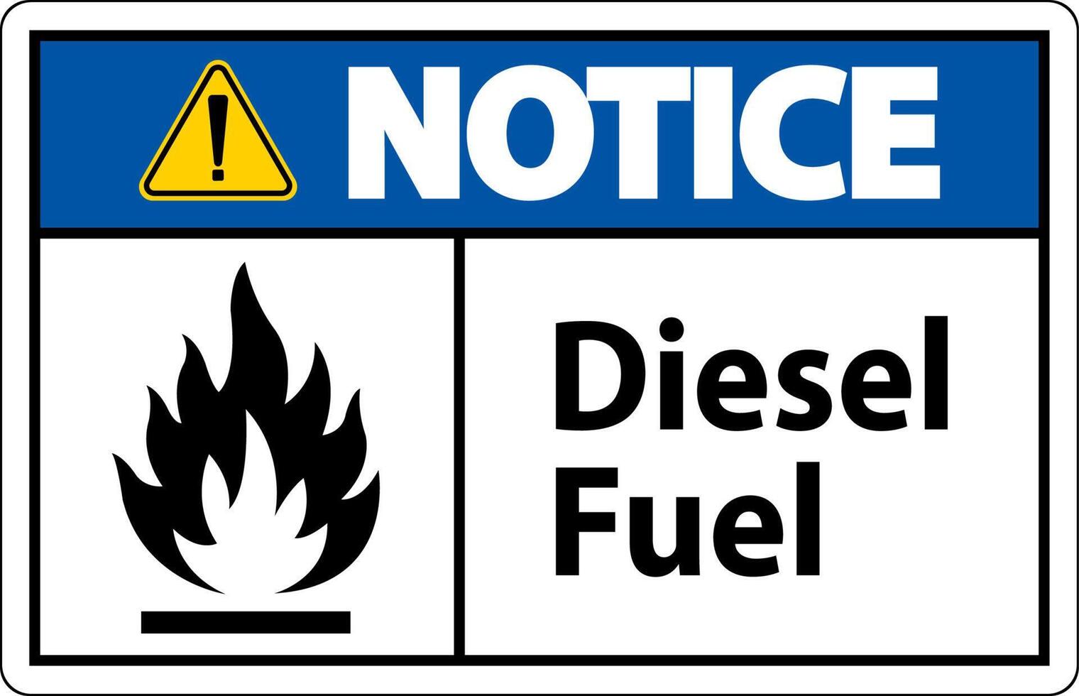 Notice Diesel Fuel Sign On White Background vector