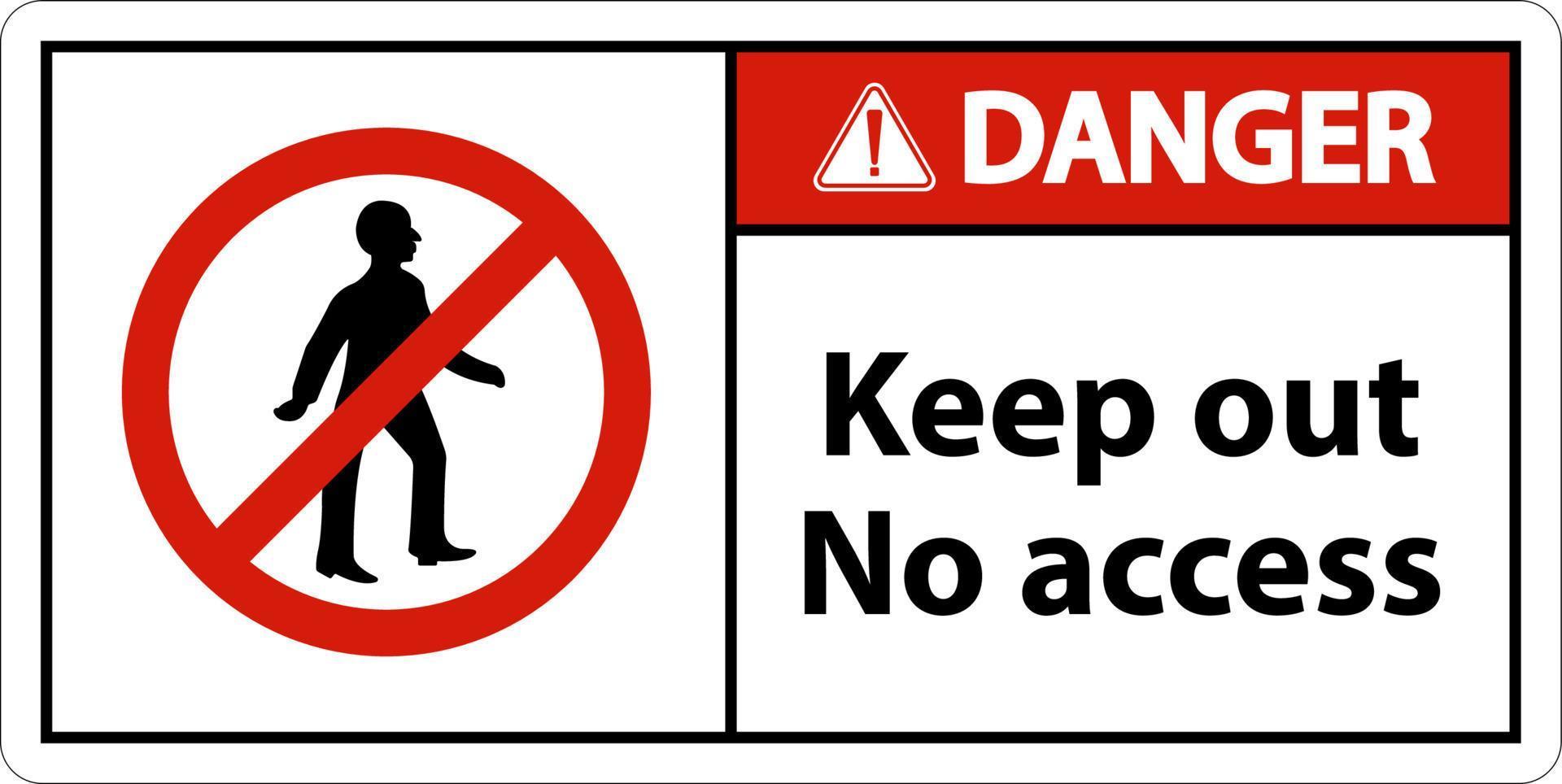 Danger Keep Out No Access Sign On White Background vector