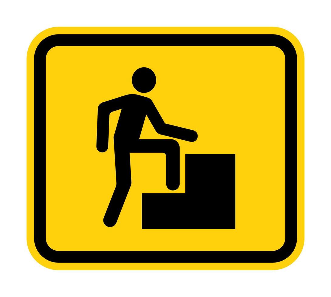 Caution Step Up Sign On White Background vector