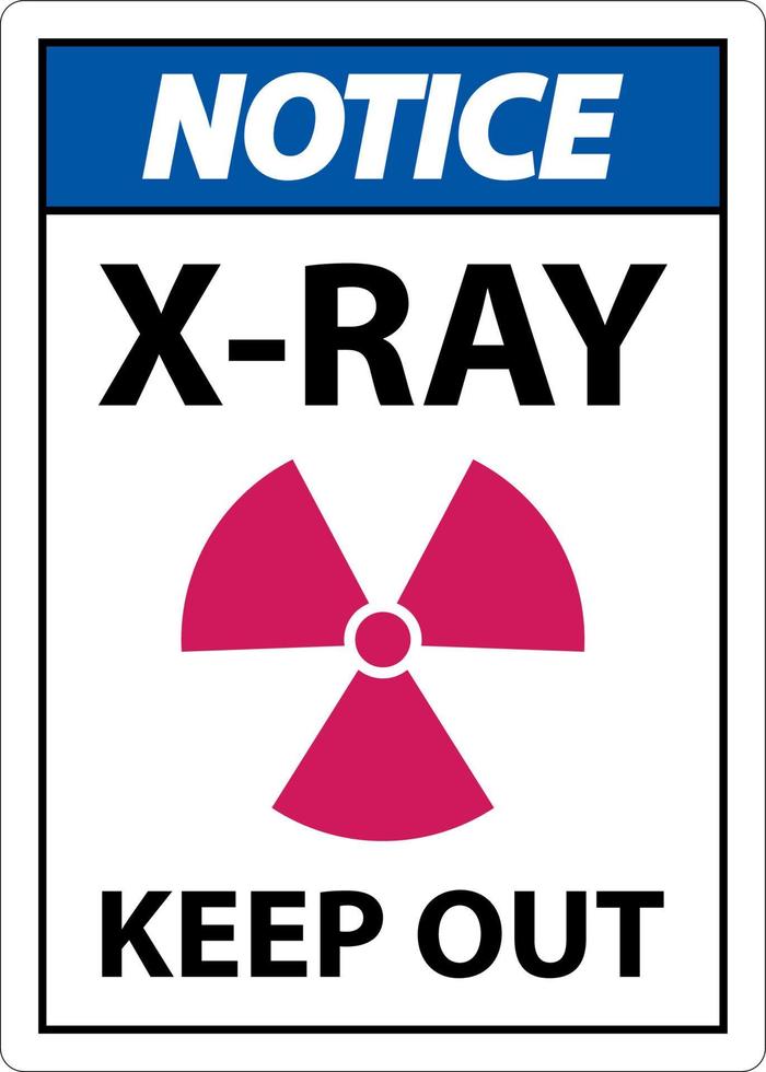 Aviso x-ray mantener fuera signo sobre fondo blanco. vector