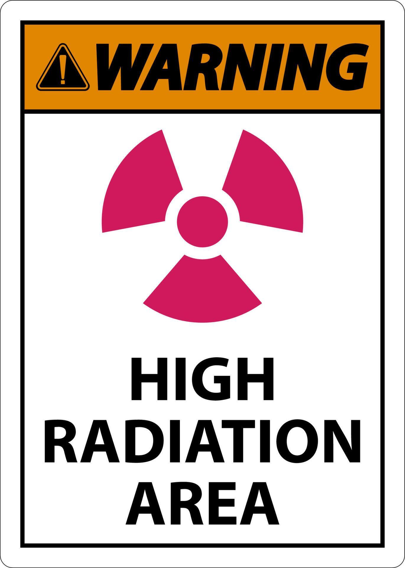 Warning High Radiation Area Sign on white background 10814934 Vector