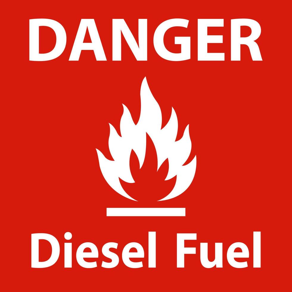 Danger Diesel Fuel Sign On White Background 10814939 Vector Art at Vecteezy