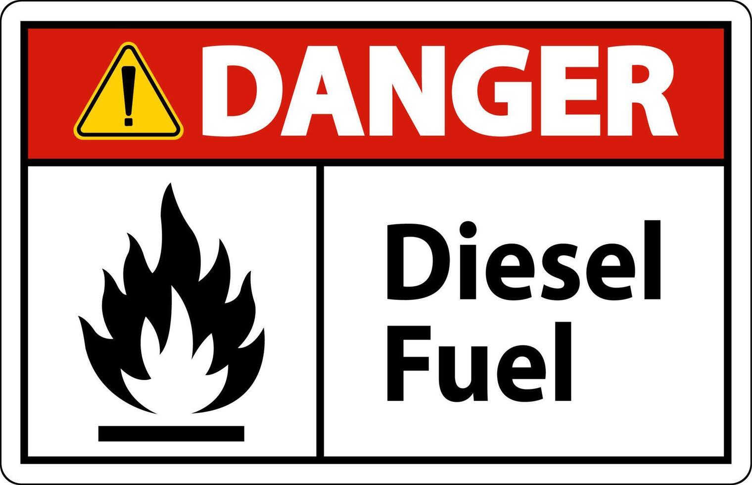 Danger Diesel Fuel Sign On White Background vector