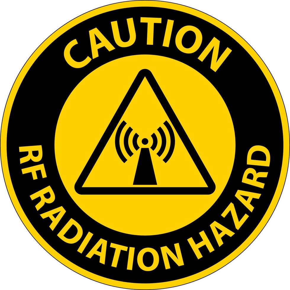 Caution RF Radiation Hazard Authorized Only Sign On White Background vector