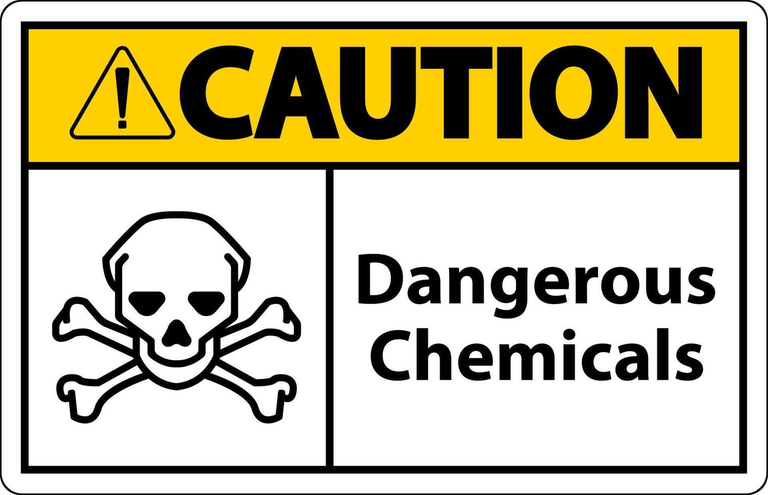 Caution Dangerous Chemicalsl Sign On White Background vector