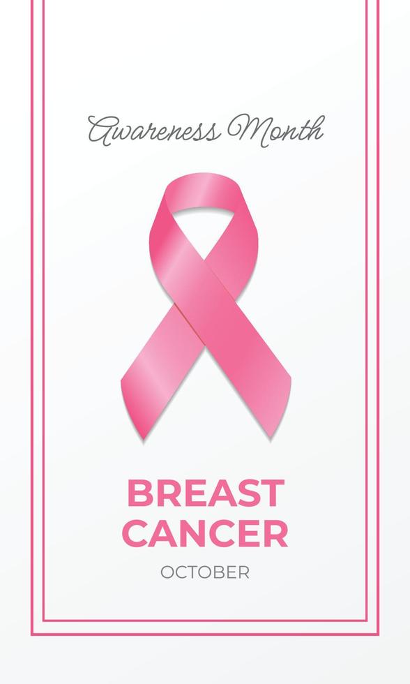 Breast cancer awareness mont instagram stories vector