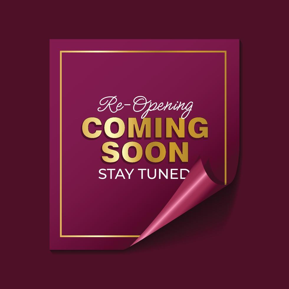 Coming soon banner template paper style vector