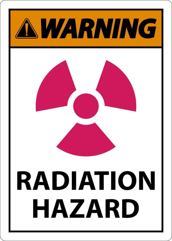 Warning Radiation Hazard Sign On White Background vector