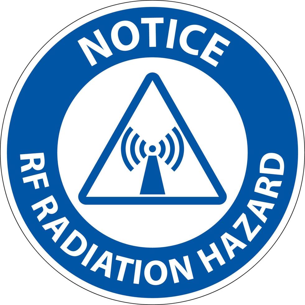 aviso peligro de radiación rf autorizado solo firmar sobre fondo blanco vector