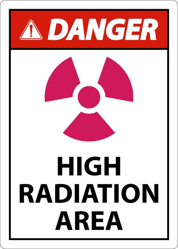 Danger High Radiation Area Sign on white background vector