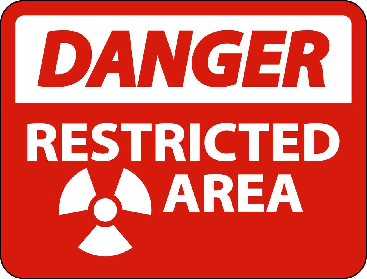 Danger Restricted Area Sign On White Background vector