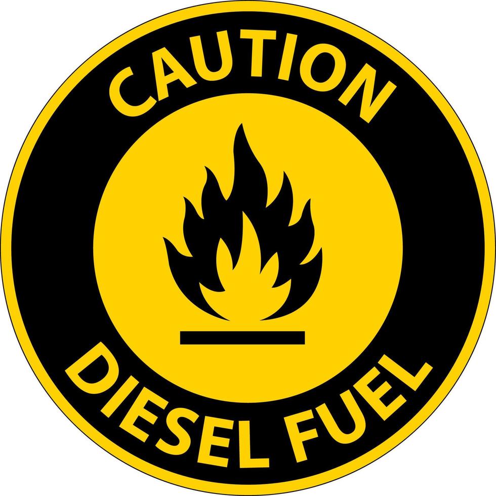 precaución, combustible diesel, señal, blanco, plano de fondo vector
