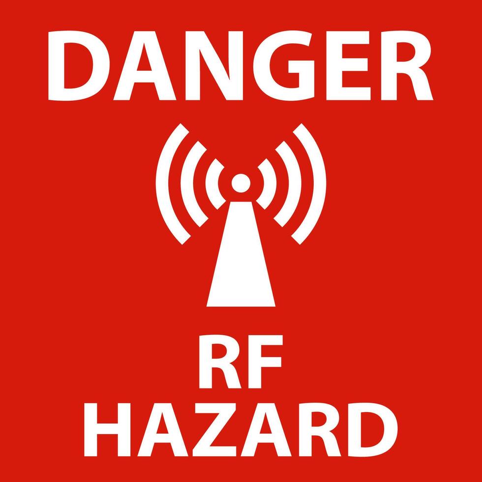 Danger RF Hazard Sign On White Background vector