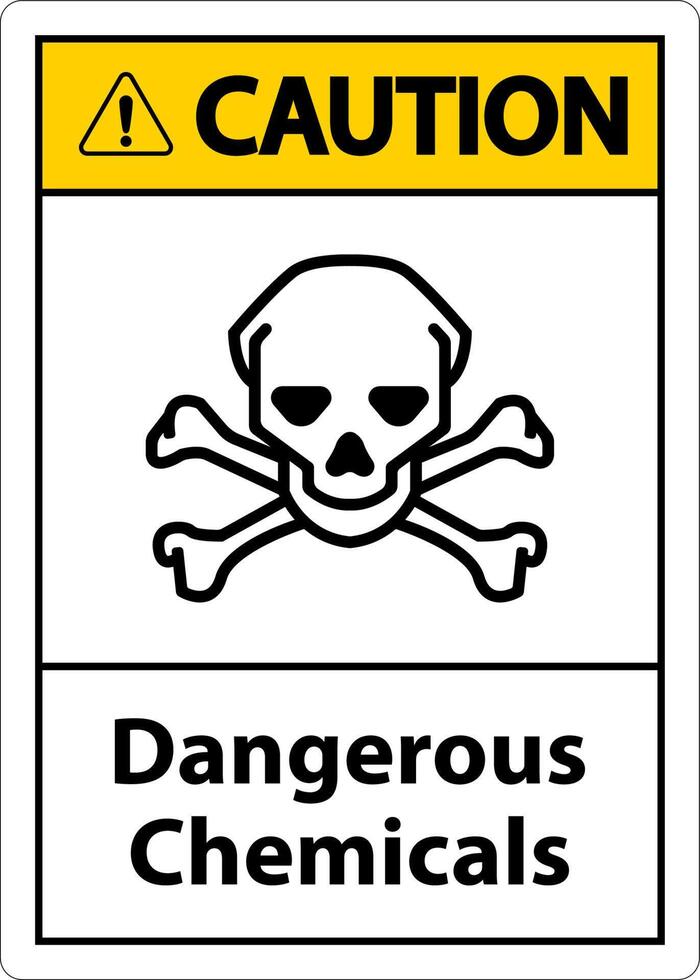 Caution Dangerous Chemicalsl Sign On White Background vector