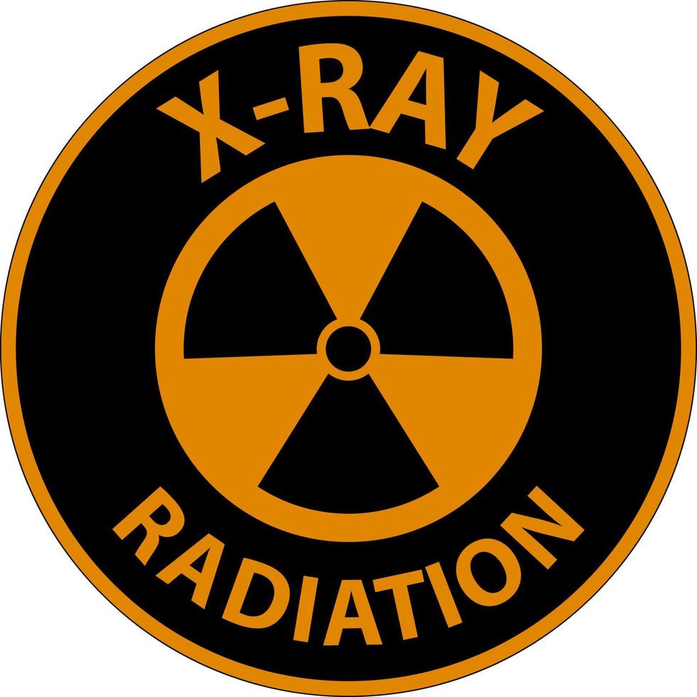 señal de advertencia de radiación de rayos x sobre fondo blanco vector