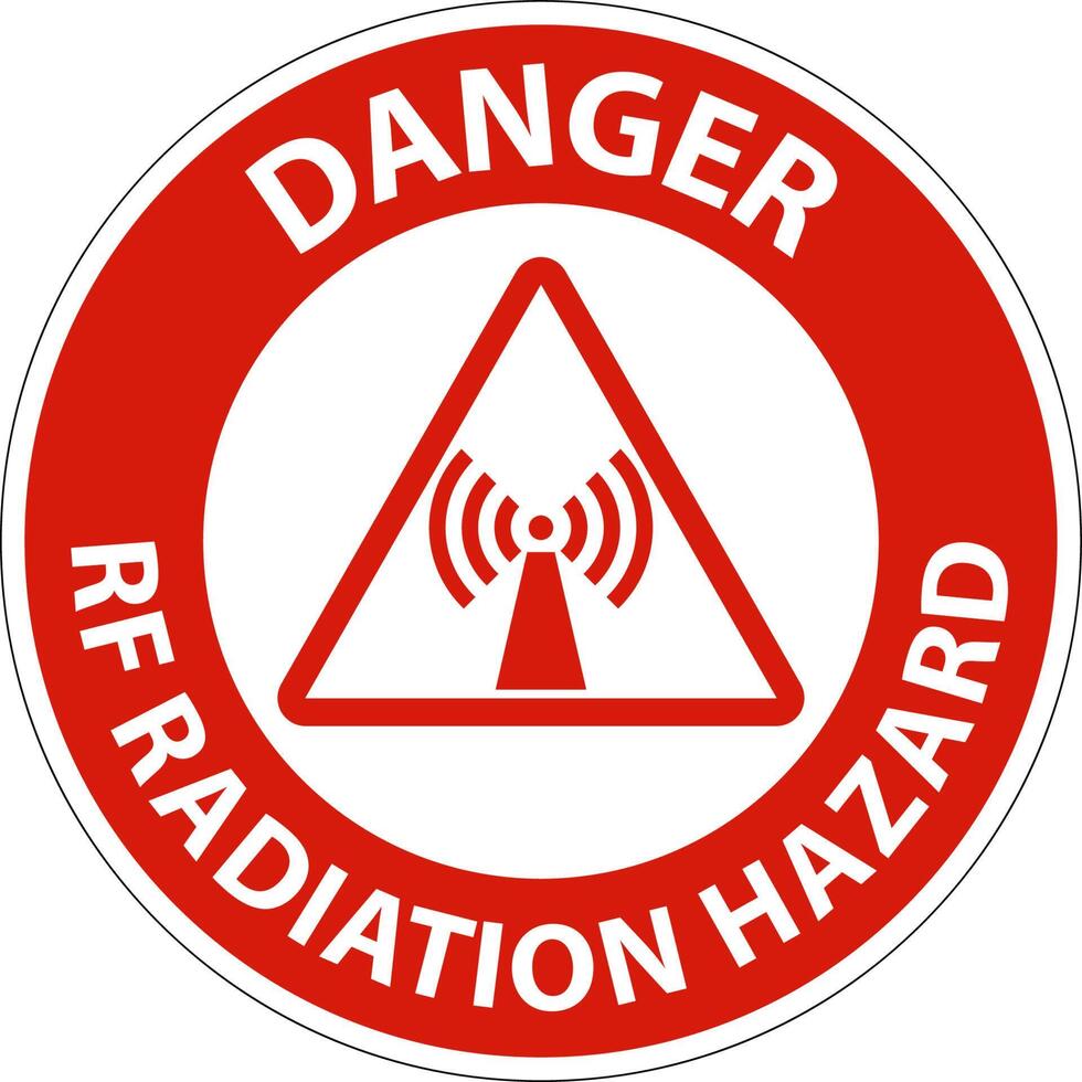 Danger RF Radiation Hazard Authorized Only Sign On White Background vector