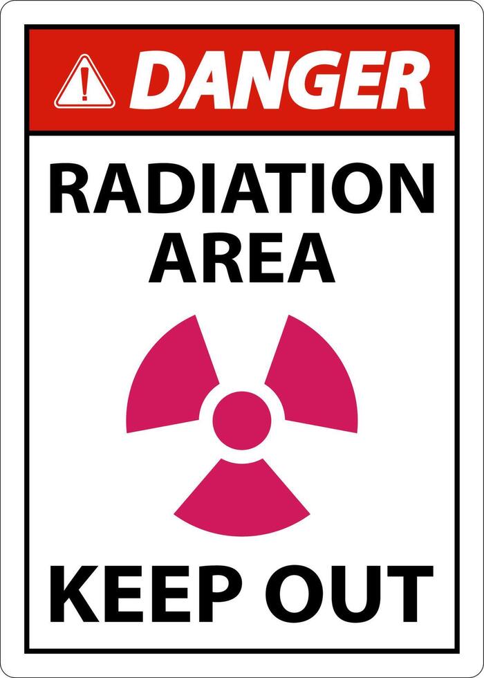 Danger Radiation Area Keep Out Sign On White Background vector
