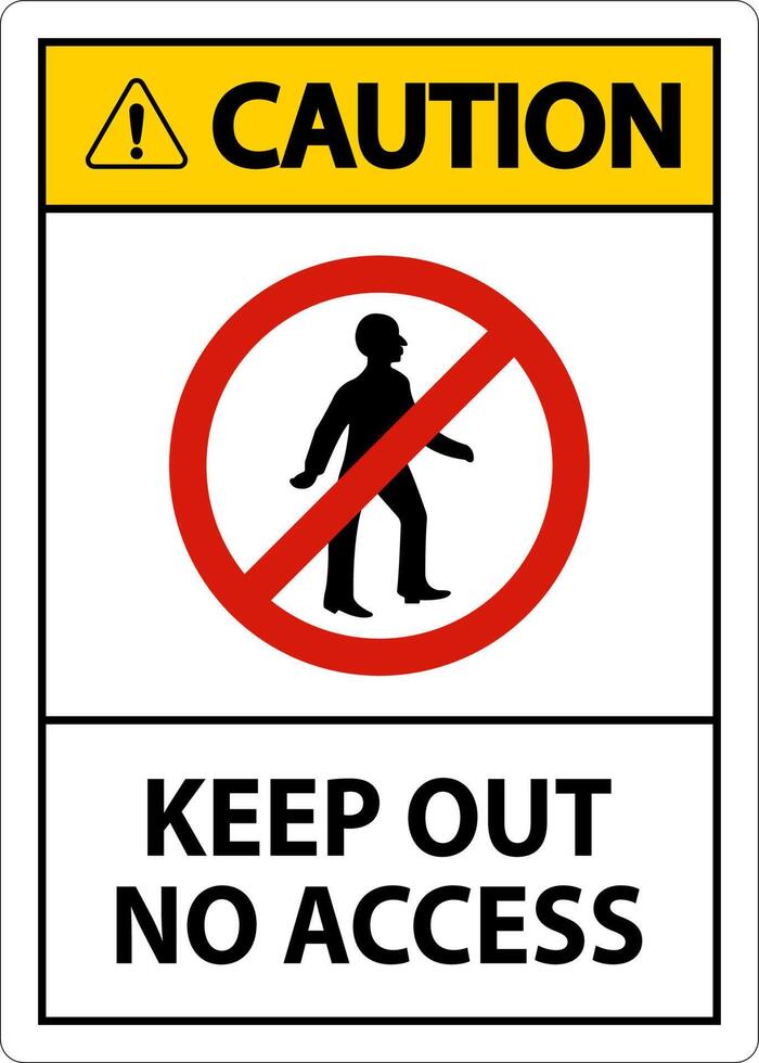 Caution Keep Out No Access Sign On White Background vector
