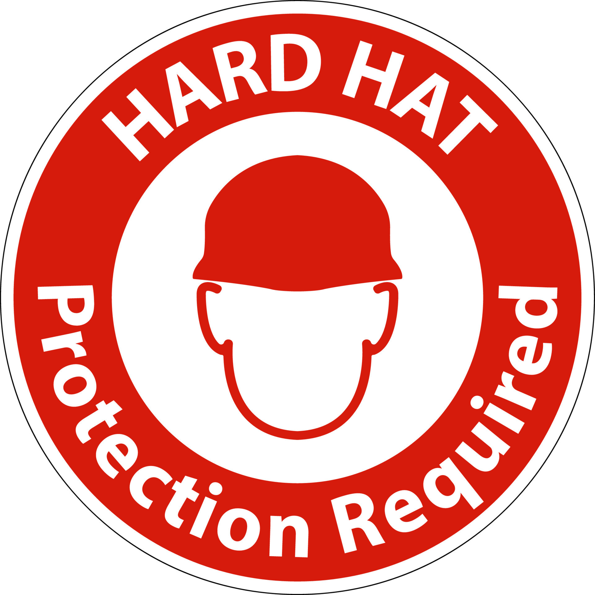 Danger Hard Hat Protection Required Sign On White Background 10815103