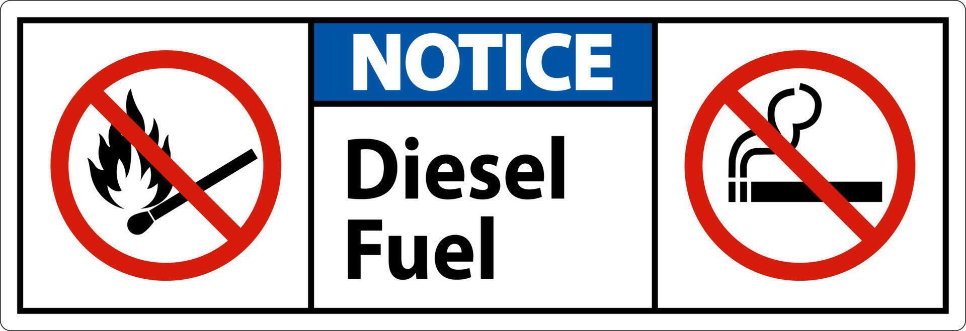 Notice Sign diesel fuel on white background 10815111 Vector Art at Vecteezy