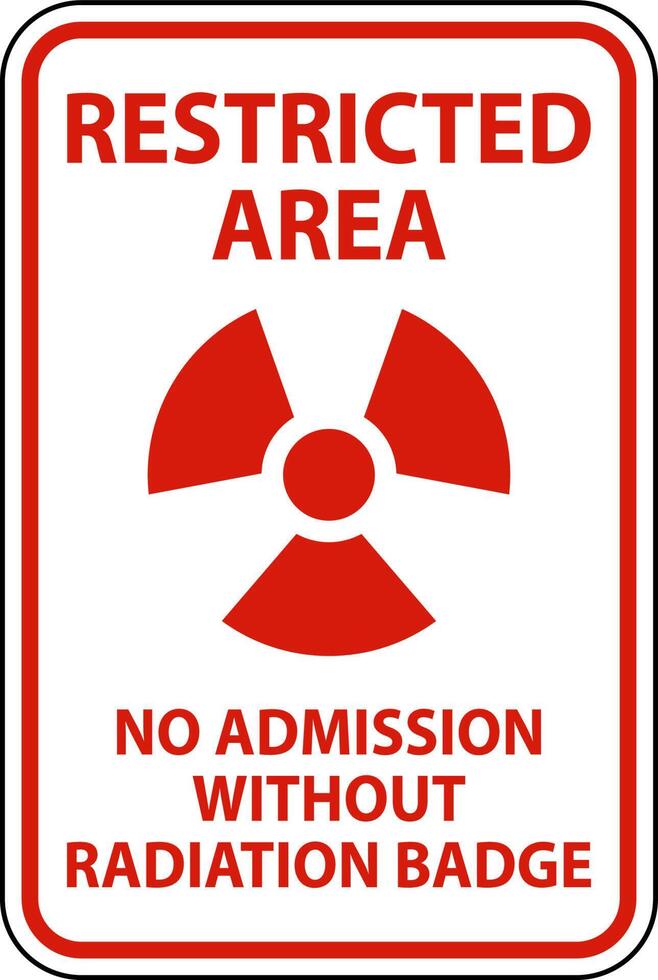 No Admission Without Badge Sign On White Background vector