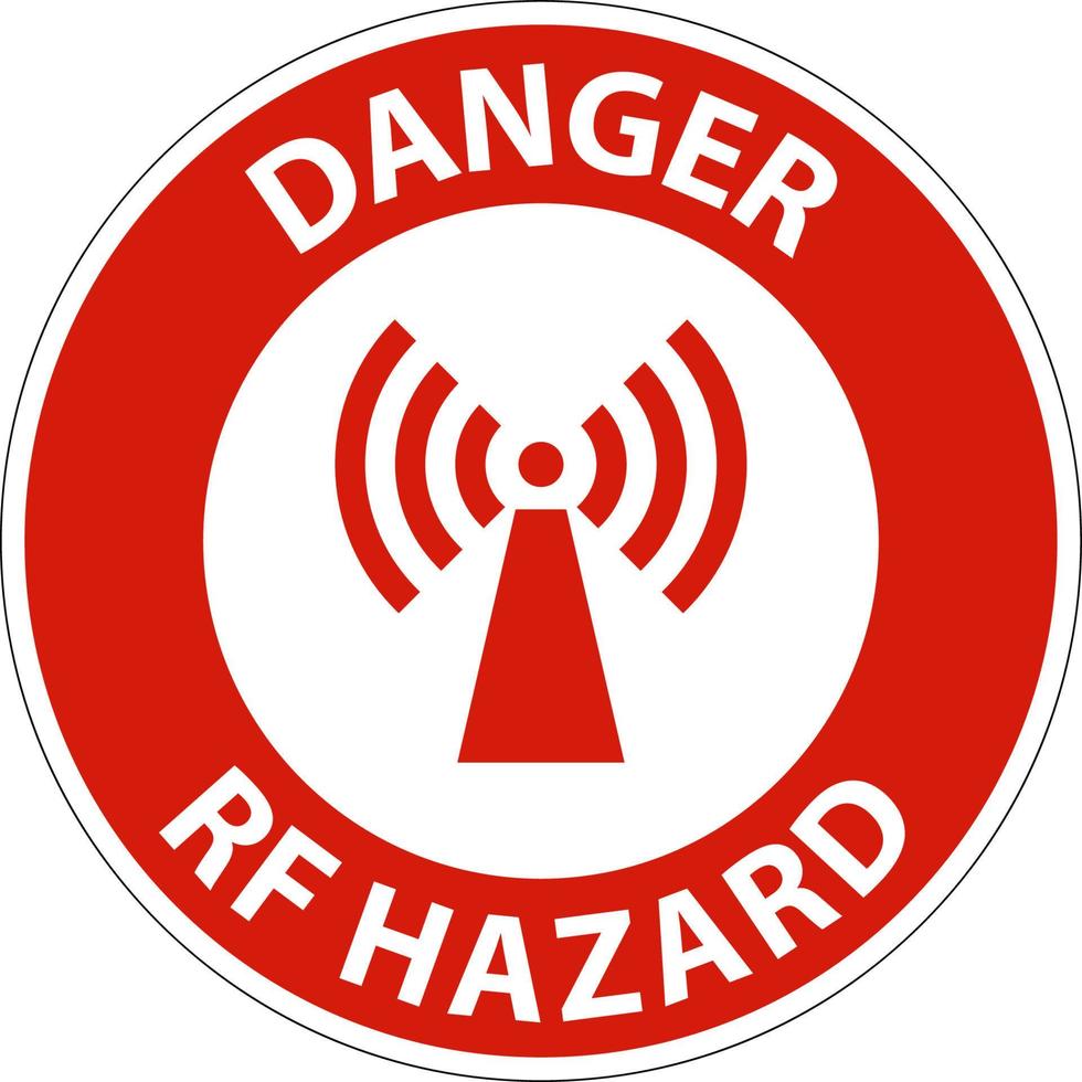 Danger RF Hazard Sign On White Background vector