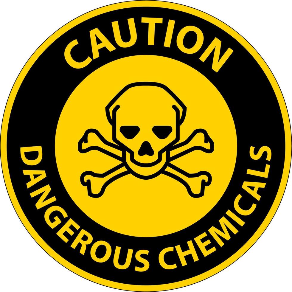Caution Dangerous Chemicalsl Sign On White Background vector