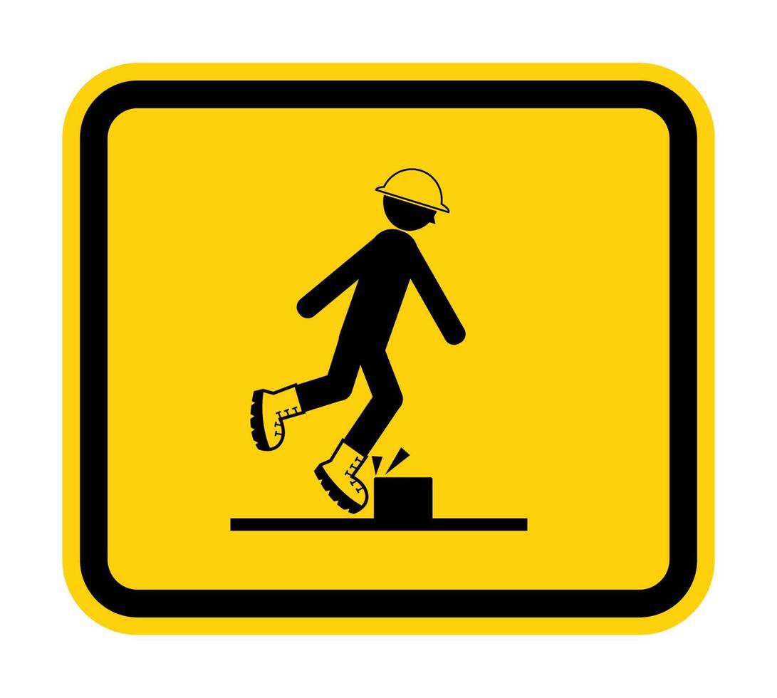Caution Watch Your Step Sign On White Background vector
