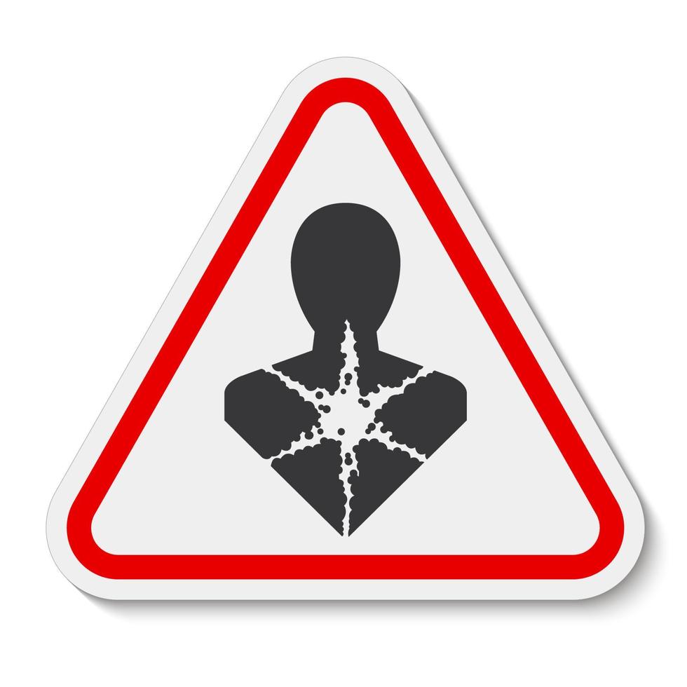 etiqueta de símbolo de peligro para la salud, peligro para la salud a largo plazo, pictograma de peligro de ghs vector