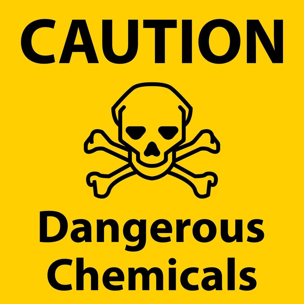 Caution Dangerous Chemicalsl Sign On White Background vector
