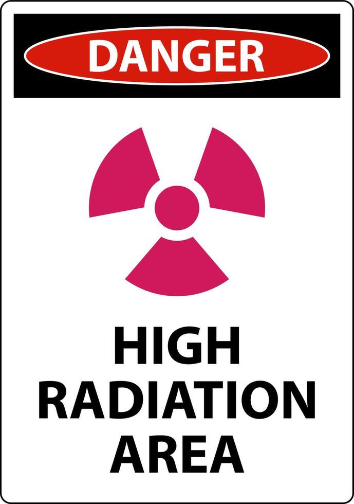 Danger High Radiation Area Sign on white background vector