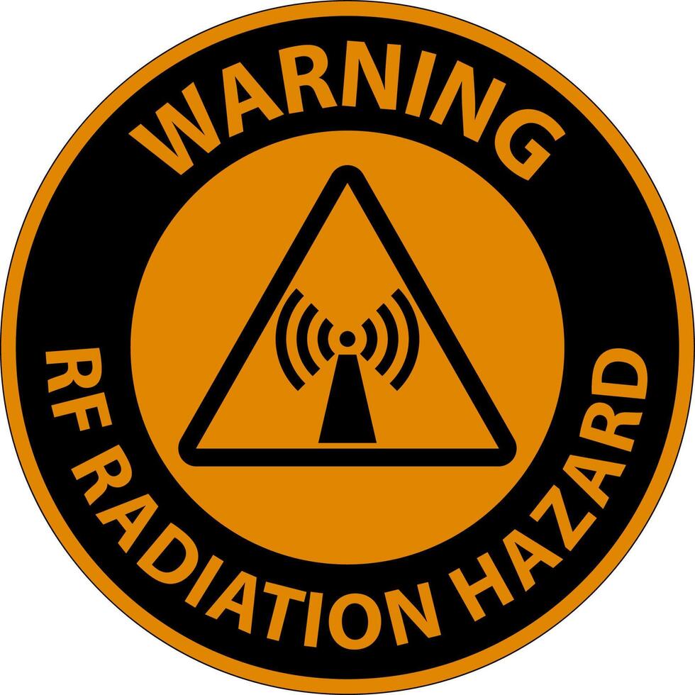 Warning RF Radiation Hazard Authorized Only Sign On White Background vector