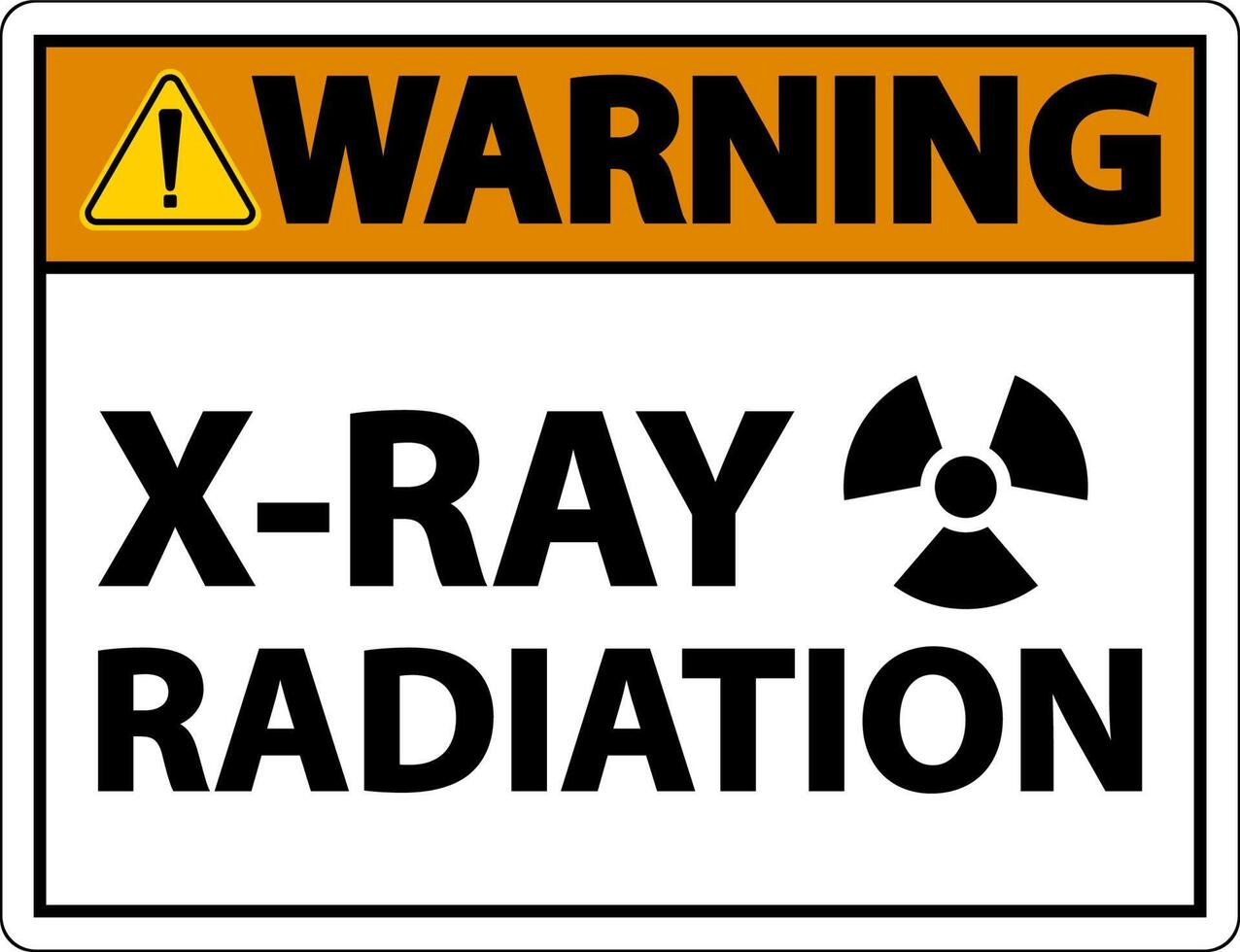 señal de advertencia de radiación de rayos x sobre fondo blanco vector