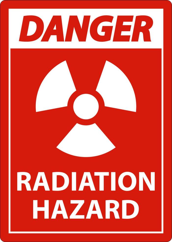 Danger Radiation Hazard Sign On White Background vector