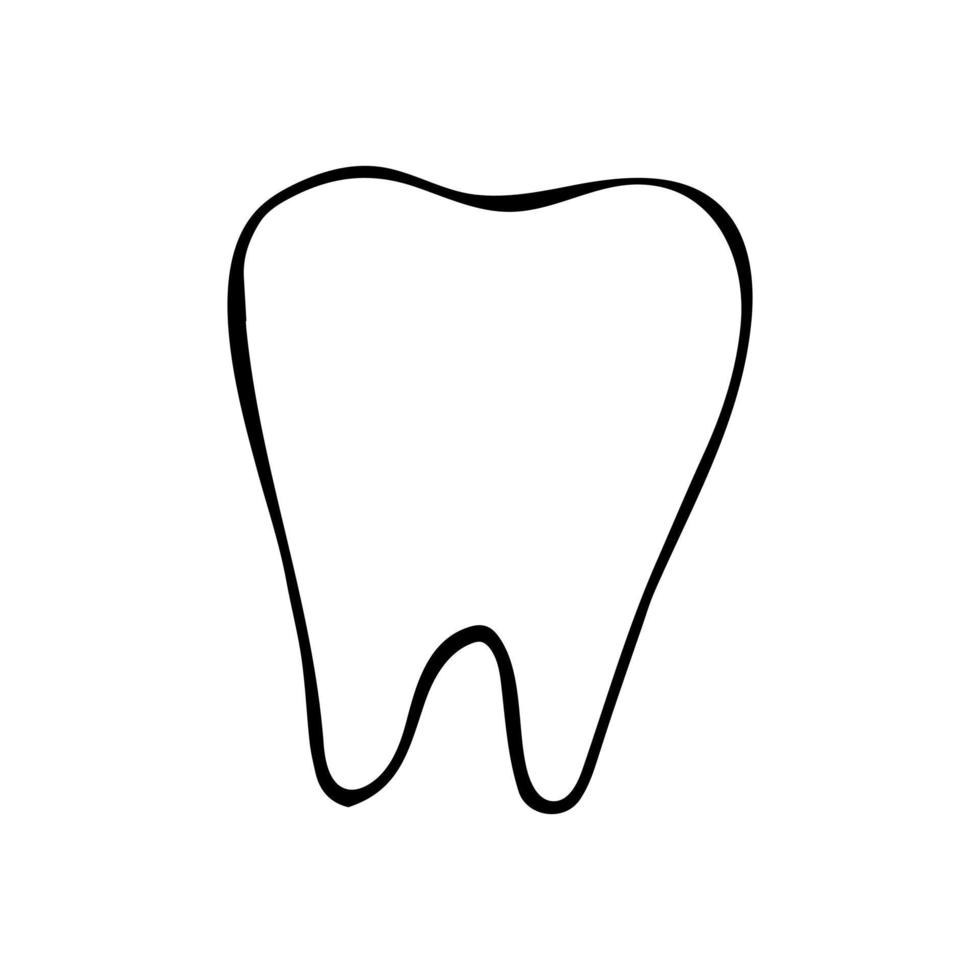 garabato dibujado a mano de dientes. , escandinavo, nórdico, minimalismo monocromo icono dentista medicina vector