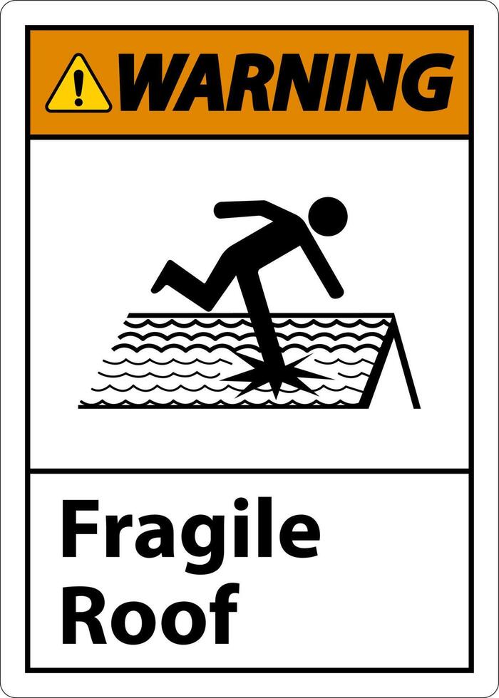 Warning Fragile Roof Sign On White Background 10815349 Vector Art at