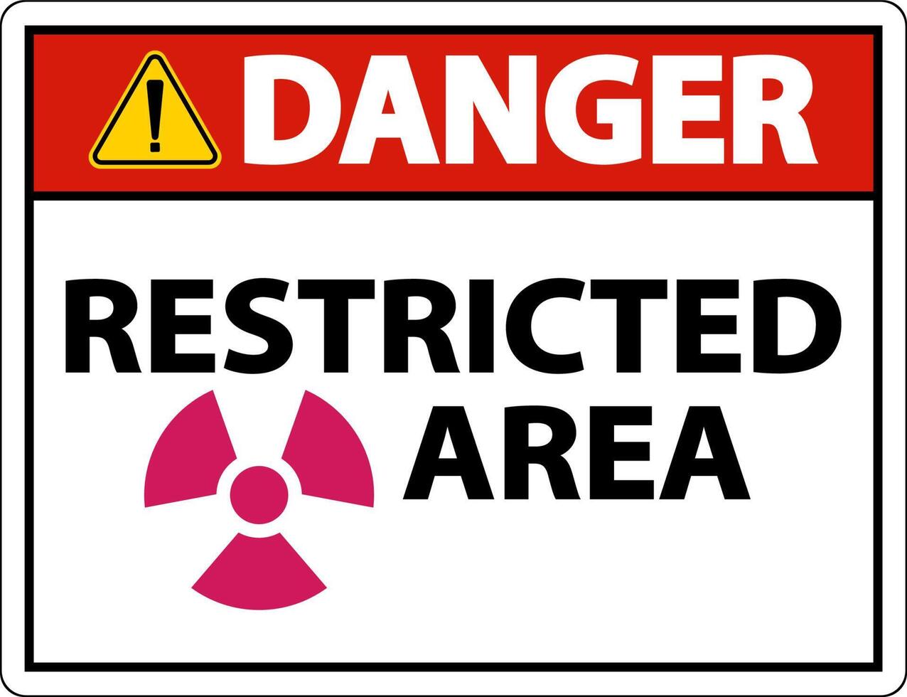 Danger Restricted Area Sign On White Background vector