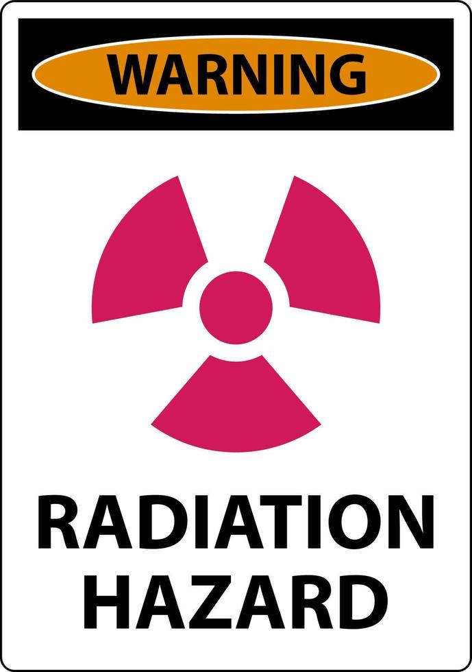 Warning Radiation Hazard Sign On White Background vector