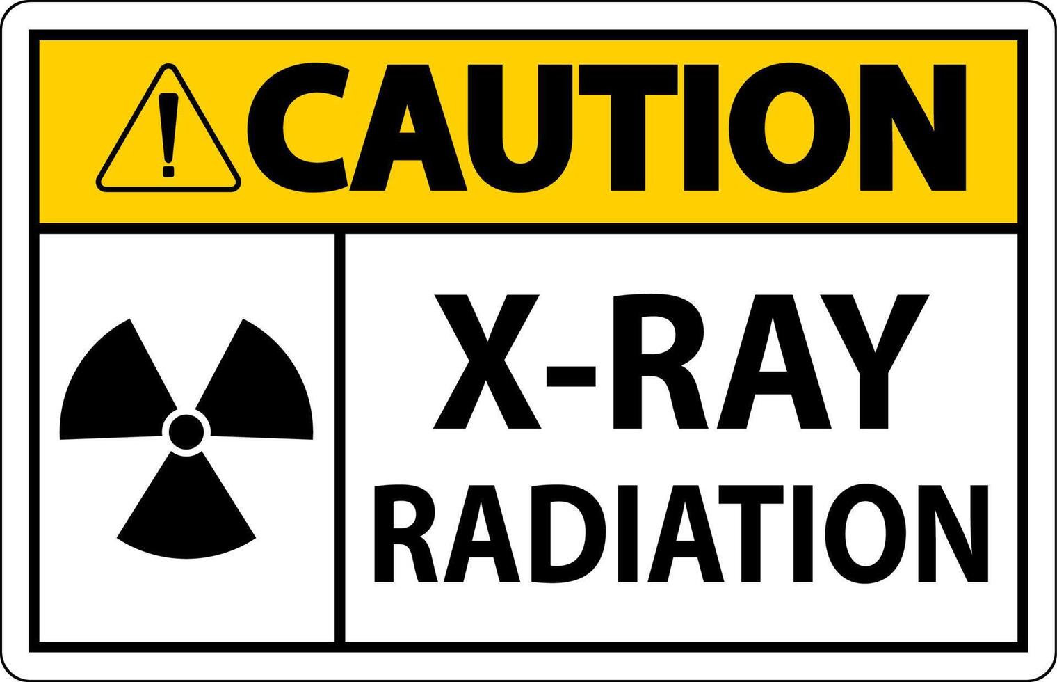 señal de advertencia de radiación de rayos x sobre fondo blanco vector