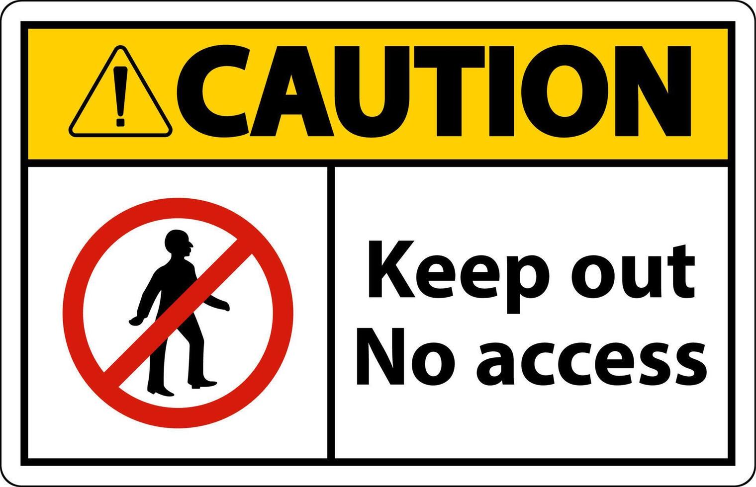 Caution Keep Out No Access Sign On White Background vector