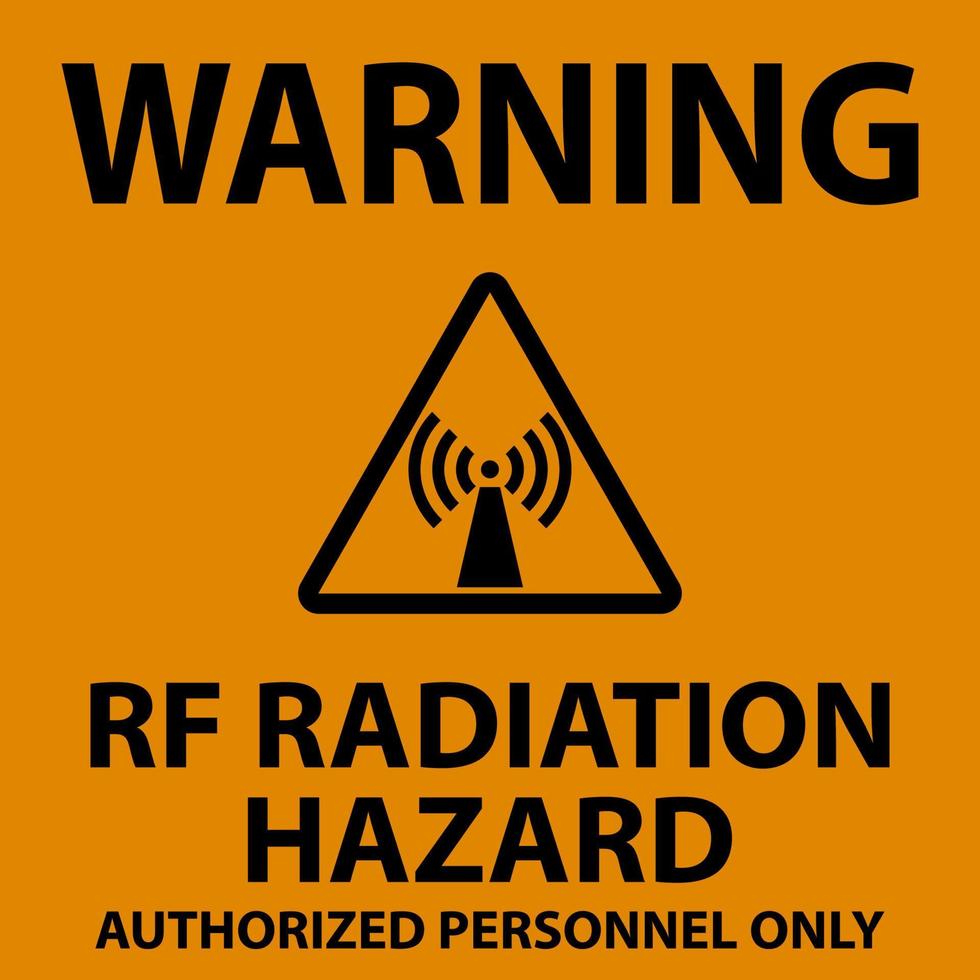advertencia de peligro de radiación rf autorizado solo signo sobre fondo blanco vector