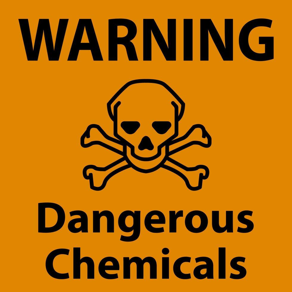 Warning Dangerous Chemicalsl Sign On White Background vector