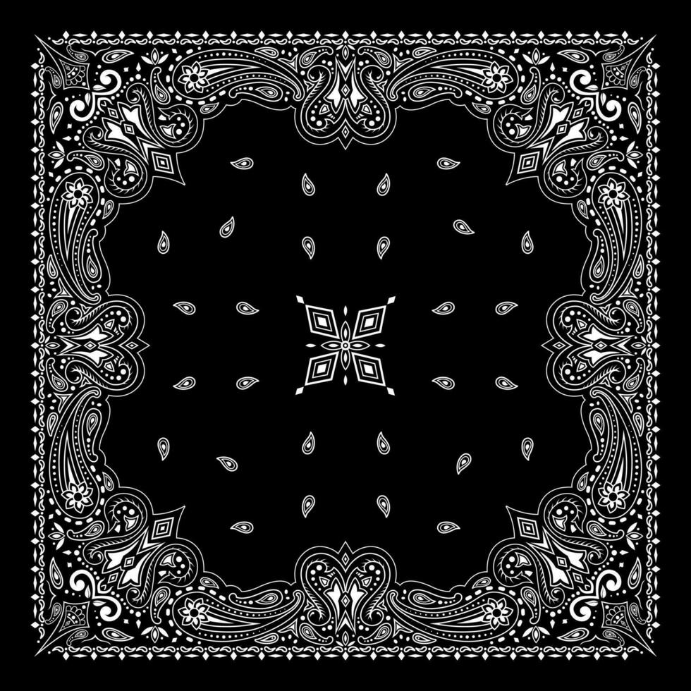 Simply Bandana decorated with white geometric ornament lines that can be applied to fabrics of various colors vector
