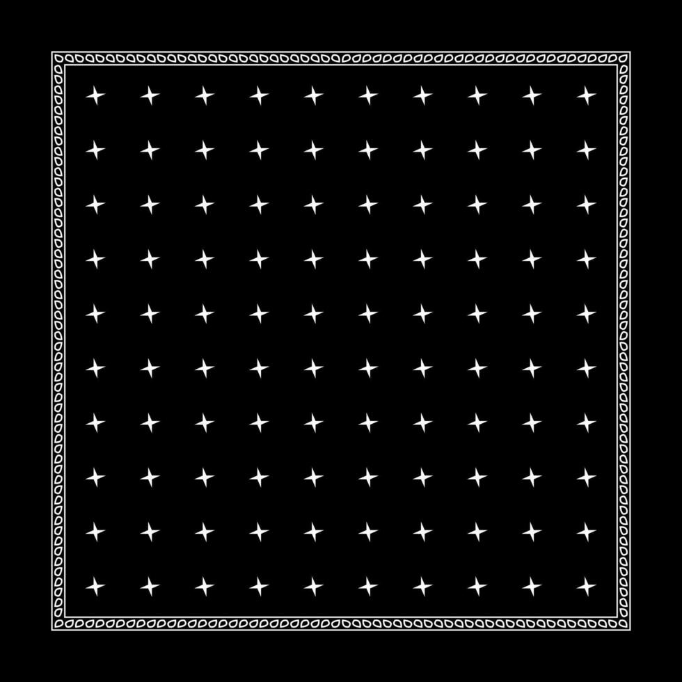 Simply Bandana decorated with white geometric ornament lines that can be applied to fabrics of various colors vector